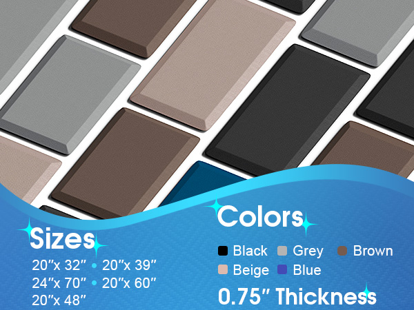 sizes and color