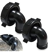 TonGass (2-Pack, 1-1/2" x 3/4", Black) T01-0091VP RV Swivel Drain Hose Connector 90° Drain connec...