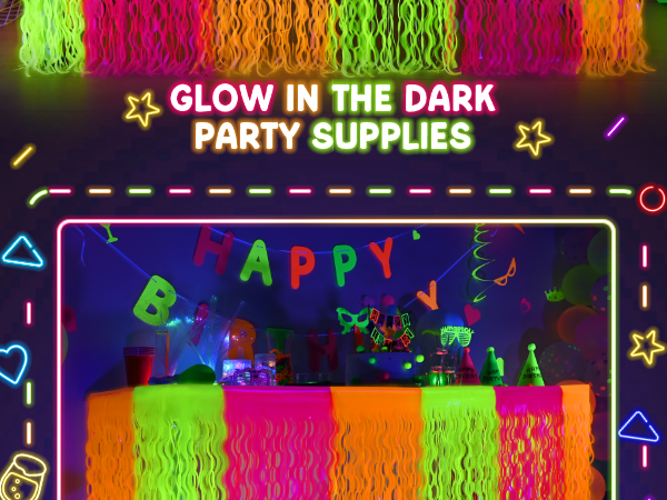 Fluorescent colors table skirts