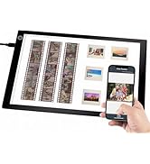 Slide Viewer Light Box A4, Ultra-Thin LED Light Pad for Film Negatives & Slides, 3-Level Adjustab...