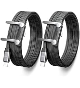 USB C to USB C Cable, 240W Fast Charging Cable with Built-in Phone Stand | (5 FT, Black), 90° Bra...