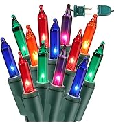 BrizLabs Multicolor Christmas Lights, 69.6ft 300 Count Xmas Tree Lights, 120V UL Certified Connec...