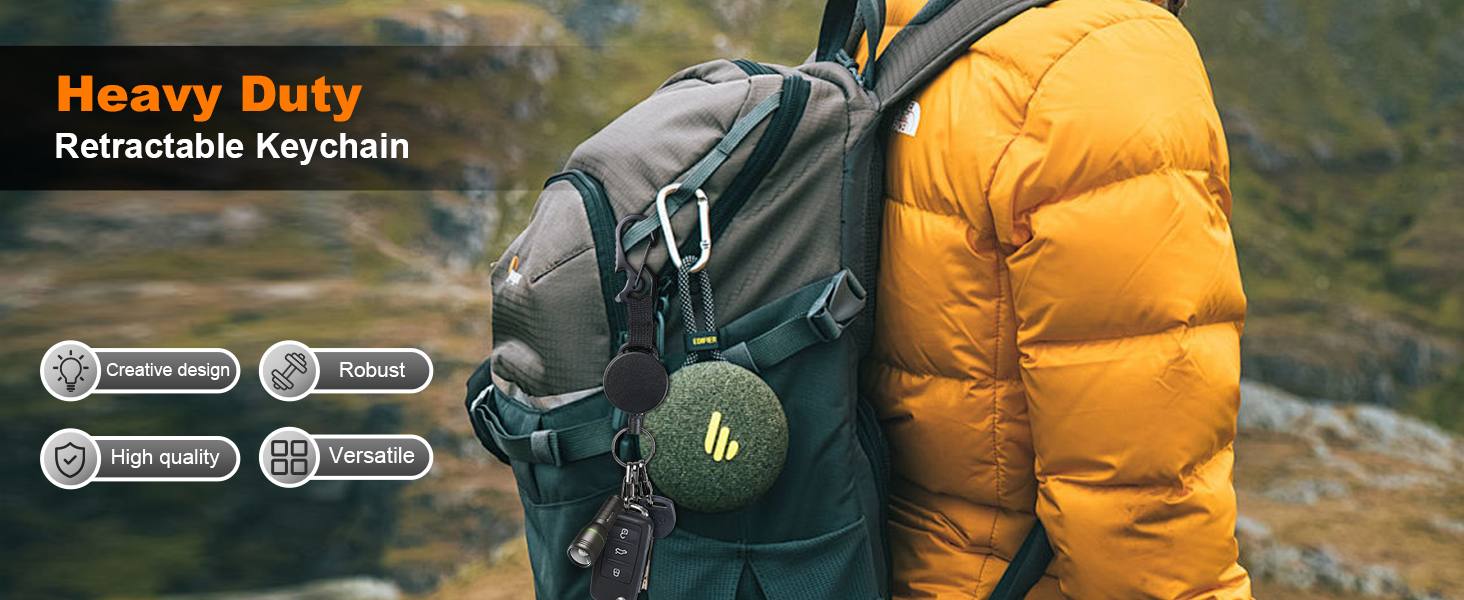 Heavy Duty Retractable Key Ring