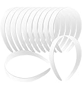 VOKOY 12 PCS White Plastic Headbands, 1 Inch Wide No Teeth Hair Bands for Girls & Women, Blank DI...