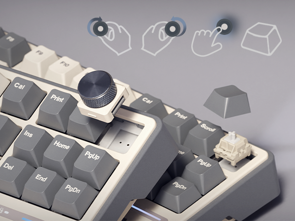 hot swappable knob mechanical gaming keyboard