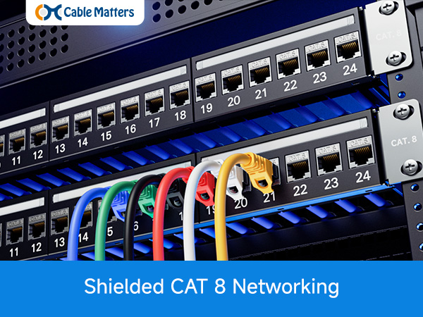 10Gbps 6-Pack RJ45 Shielded Cat6A / Cat6 Keystone Jack with Integrated Shutter