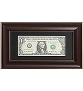 ELSKER&HOME Dollar Bill Frame with Black Matting, Easel Stand and Wall Hanger Included (1 Pack)