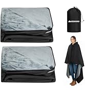 YEEKORO Large Camping Blanket, Hooded Stadium Blanket with Crystal Velvet Lining, Waterproof Wind...