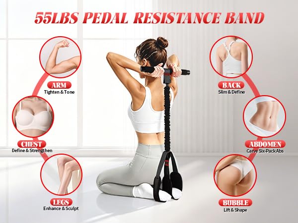 Full Body Workout Tension Rope for Arms Legs Core Yoga, Fitness Exercise for Women Men