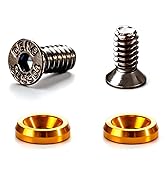 #6-32 x 6mm Screws, 10 PCS DIY Decorative Computer Screws with Golden Washers, Stainless Steel Sc...