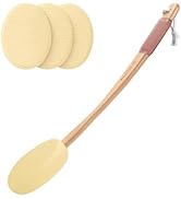 AmazerBath Lotion Applicator for Back, Feet, 4 Replacement Pads with 17" Curved Handle, Back Suns...