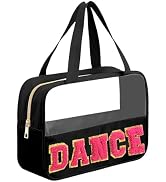 Kovewon Chenille Letter Bags for Dance Recital Gifts Clear Ballet Dance Makeup Bag with Handle an...