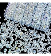 Laopottbeads 800Pcs 4/6/8/10mm Crystal Glass Beads for Jewelry Making Beads for Bracelets Necklac...