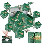Christmas Surprise Gift Box Explosion for Money,Unique Folding Bouncing Red Envelope Gift Box wit...