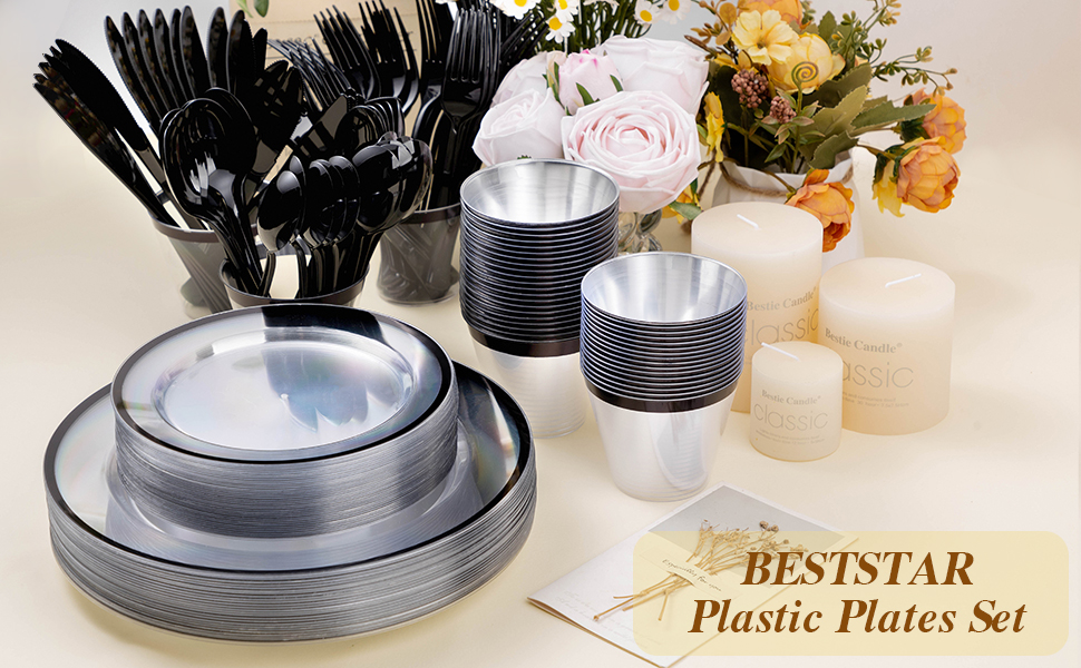 black party plates