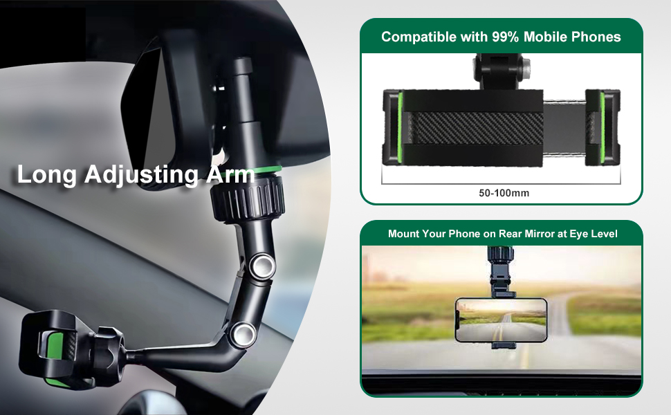 Rear View Mirror Phone Mount