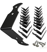 20 Pack Rust-Proof Iron Shelf Brackets 1.65?, Matte Black Corner Protectors & Decorative Corner B...