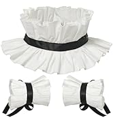GRACEART Elizabethan Maid Collar Cuffs Set Retro Ruffle Stand-up Fake Collar Choker Wrist Cosplay...