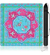 Mahjong Mat with Carrying Bag and 3 Dice, 31.5" X 31.5" Noise Reduction Mahjong Table Cover, Non ...