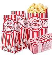 VOISEN 200 Pcs Paper Popcorn Bags,1oz Concession-Grade Bags, Pop Corn Bag Bulk for Kitchen Popcor...
