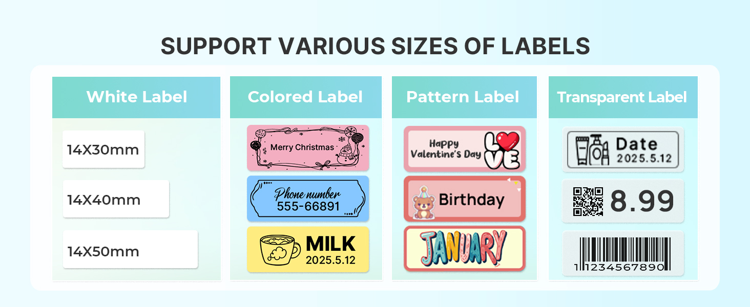 Support Various Sizes of Labels