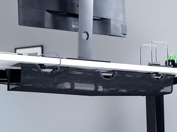 Under desk cable management cord management cable organizer cable storage power strip holder mesh