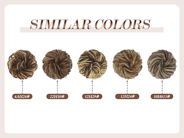 Highlight shades of messy bun hair pieces