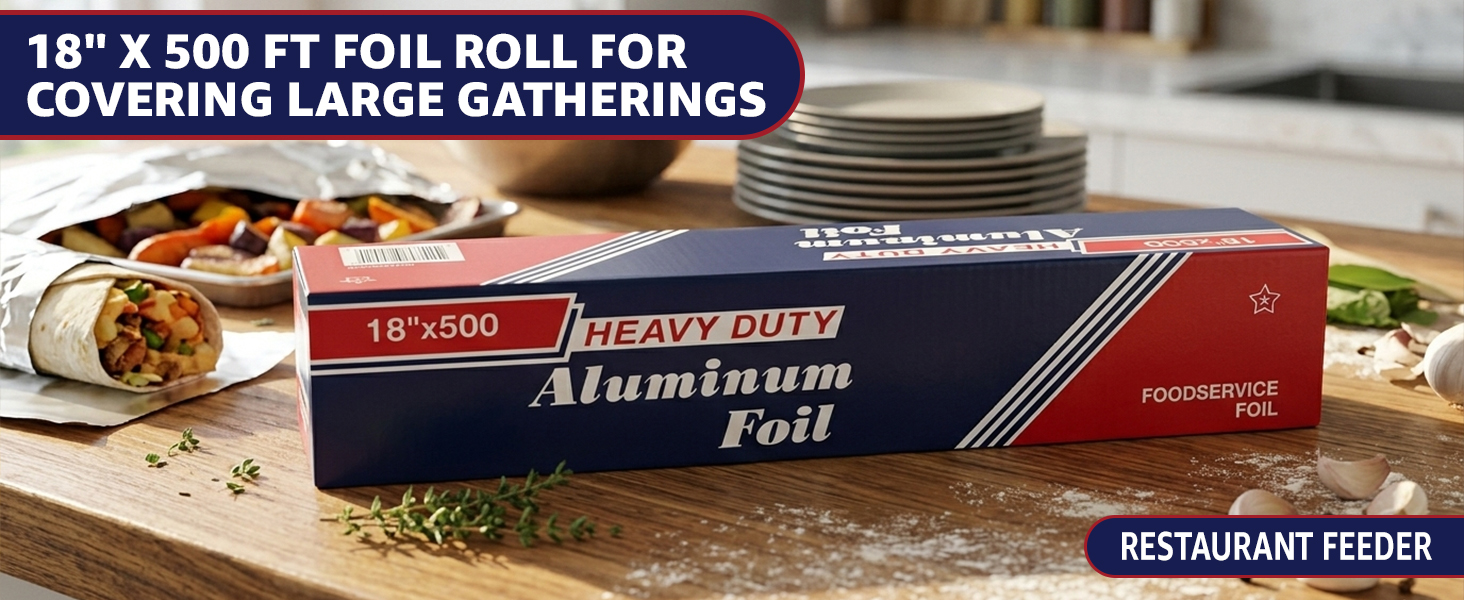 Heavy Duty Commercial Grade Food Safe Aluminum Foil Roll
