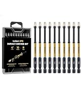 toolant 4 Inch Impact Torx Bits 10pack(T25),1/4" Hex-Shank S2 Steel Screwdriving Star Bit, CNC Ma...