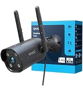 GNCC 2K Outdoor Security Camera, 24/7 Recording, Plug-in, AI, Black-1P | Plug-In, 9.85ft Cord, No...