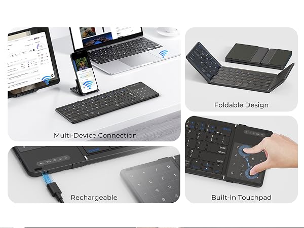 foldable keyboard with touchpad