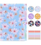 Flower Series Expanding File Folder, Vintage Floral Elegant Funky Cute Retro Document Organizer f...