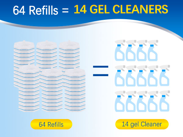 64 Count Toilet Wand Refills Compatible
