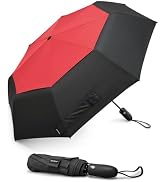 G4Free Windproof Travel Umbrellas for Rain Double Canopy Automatic Compact Umbrella with Strong F...