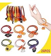 CCINEE 24pcs Halloween Zipper Bracelets, Bulk Set of Wristbands Cat Ghost Witch Bat for Kids Tric...