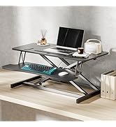 AQQHSAIN Standing Desk Converter 36 Inch Wide Sit to Stand Converter Desk Height Adjustable Desk ...