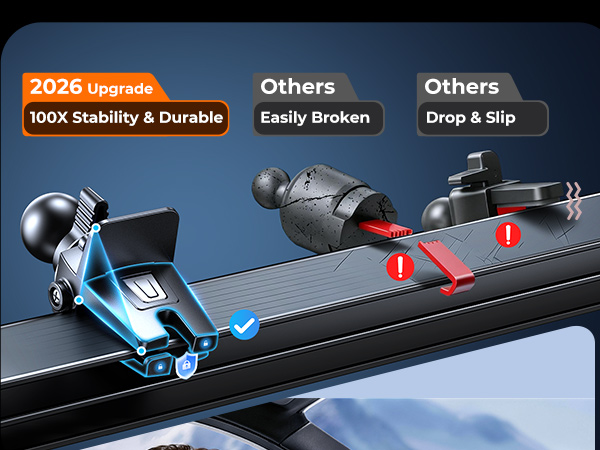 triangle-lock car phone holder maintains stability on rough roads
