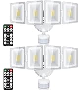 USTELLAR 100W Motion Sensor Light Outdoor Remote Control, 10000LM Super Bright LED Flood Light Ou...