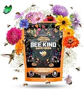 Tactiko Garden 26 Wildflower Seeds Mix, 120,000+ 4 oz Save the Bees Wildflower Garden Seeds, Annu...