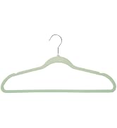25-Pack Slim-Profile Non-Slip Velvet Hangers, Mint
