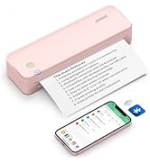 JADENS Pink Bluetooth Thermal Printer, Support 8.5" X 11" US Letter, Portable Printers Wireless f...