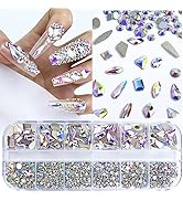 Dowarm 3200PCS Nail Art Rhinestones, Crystal AB Flatback Rhinestones for Nails, Crafts, 12 Styles...