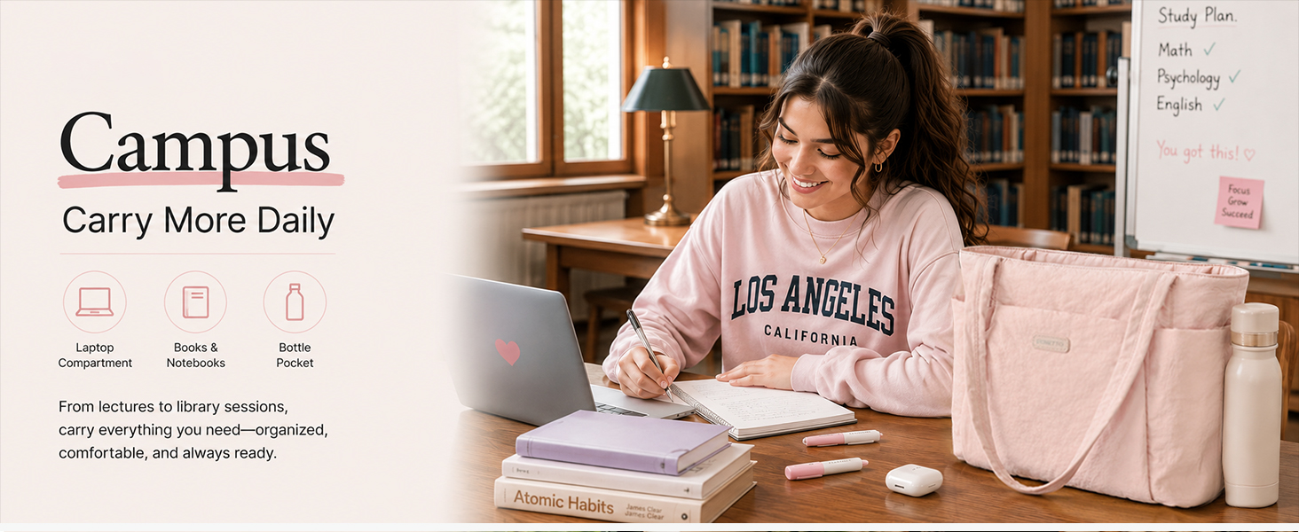 college tote bag for campus