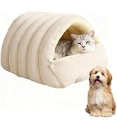 Cat Dog Cave Bed, 2026 New Winter Cave for Cat and Small Dog, Warm Plush Covered Cat House with R...