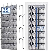 over the door shoe organizer,2024 upgraded,shoe organizer,35 Huge pockets,over door shoe organize...
