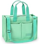 ZORFIN Canvas Tote Bag for Women with Zipper and Compartments Crossbody Work Laptop Bag for Trave...