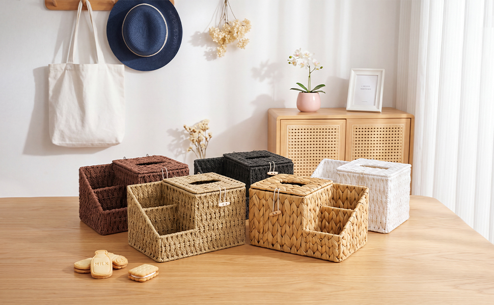 Tissue Box Organizer for Bedroom Nightstand End Table
