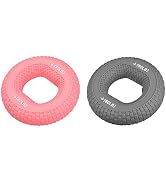 uxcell Hand Grip Strengthener, Silicone Rings Fingers Forearms Exercise Grip Trainer for Climbing...