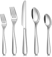 Ollex Silverware Set, 40PCS Premium Stainless Steel Flatware Set Service for 8 with Spoon Fork Kn...