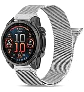 22mm Milanese Loop Compatible with Garmin Fenix 8-47mm/E-47mm/7/7pro/6/6pro/5/5plus, Quick Fit Me...